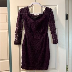 Grape / wine colored lace cocktail dress
